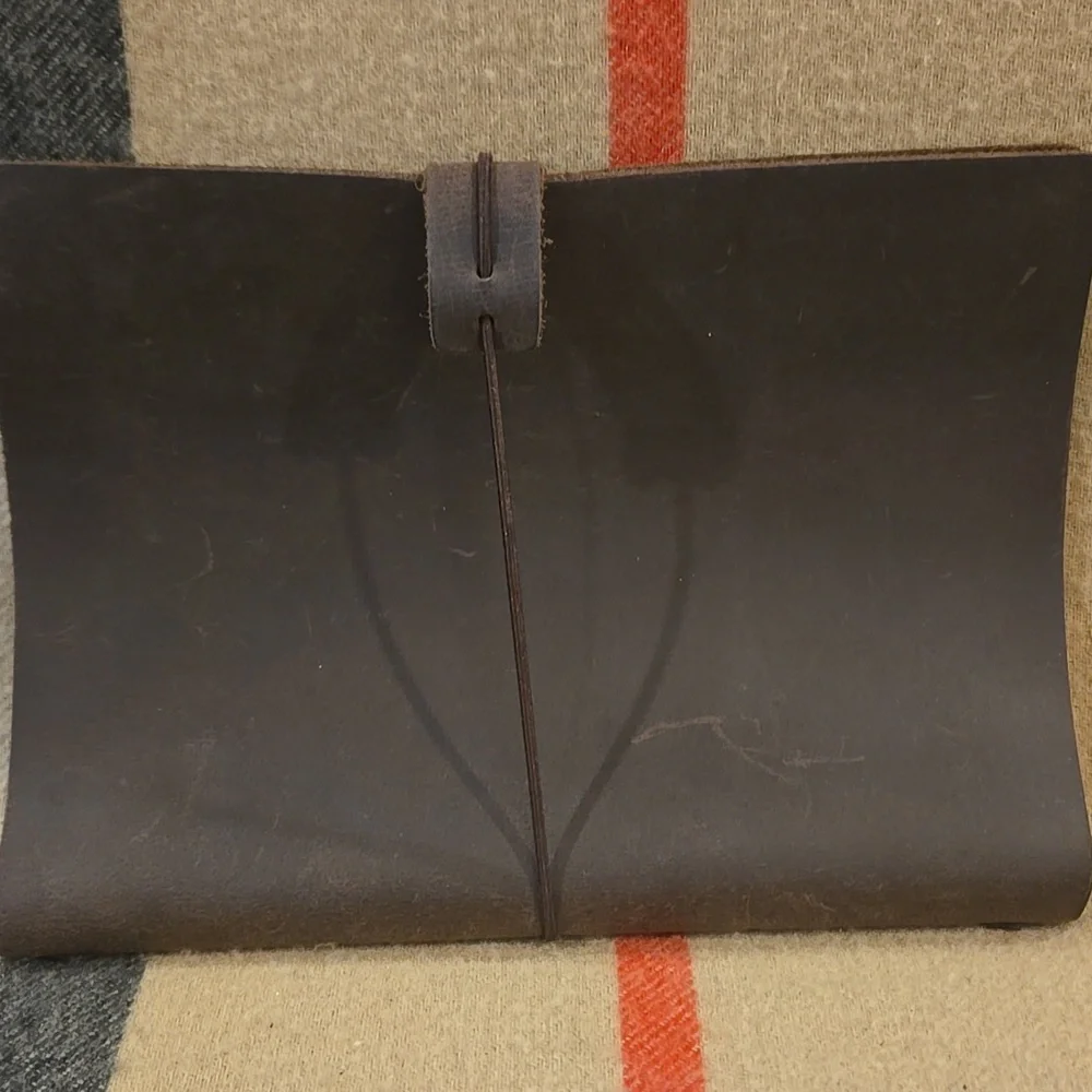 Brown Leather Writing Journal With Elastic leather Clasp NWOT Rare